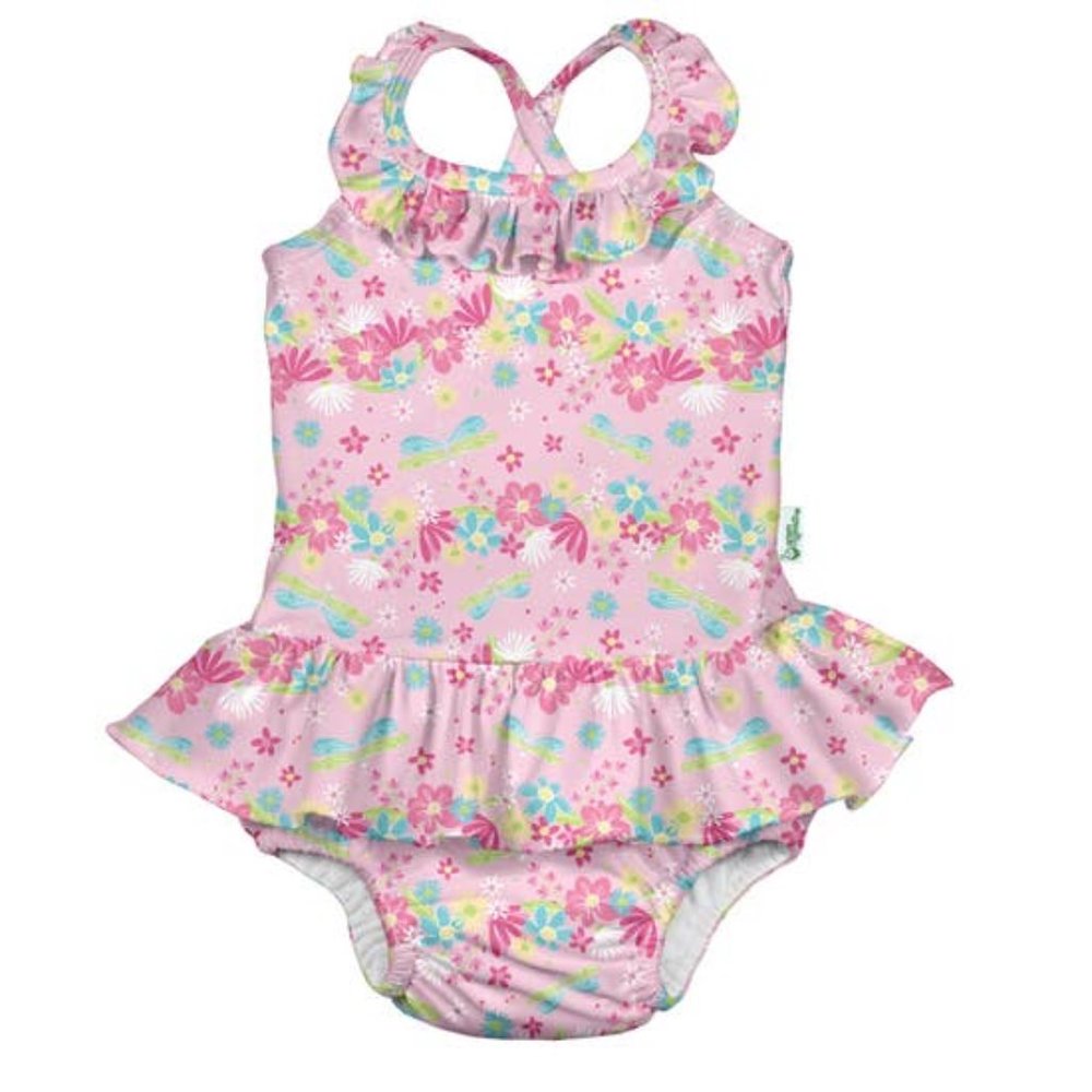 Ruffle swimsuit w/built in swim diaper